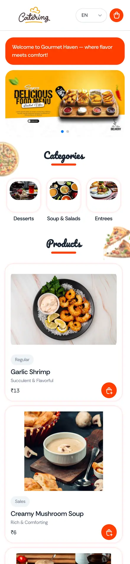 Restaurant theme — Gourmet Heaven demo